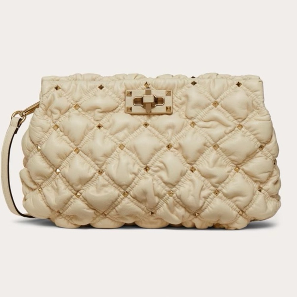 Valentino Nappa Clutch Handbag Ivory roc…